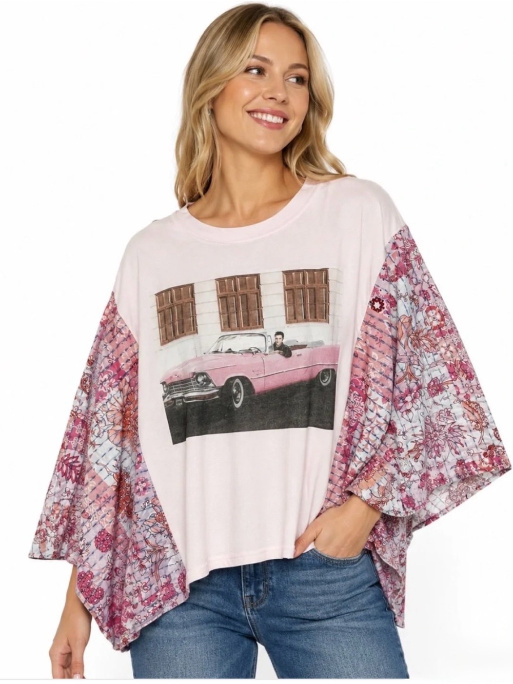 Blue Velvet Bandcho Elvis Pink Cadillac Kantha Sleeve